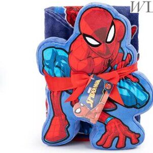 Marvel Spiderman Licensed Pillow And Throw Set, 40" x 50" Spider-man Spiderman